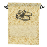 Kuber Industries Metalic Floral Design 6 Piece Non Woven Travel Shoe Cover, String Bag Organizer, Brown -CTMTC039502